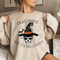 Dead Inside Witch Halloween Gothic Moonlit Night Spells Mystic Charm Fashion Statement Sweatshirt