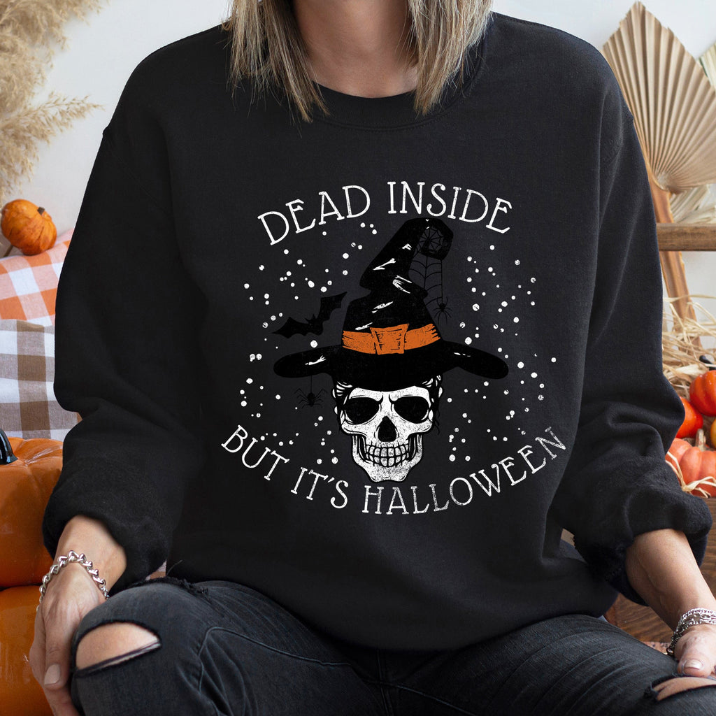 Dead Inside Witch Vintage Halloween Graphic Cozy Fleece Interior Collection Edition Sweatshirt