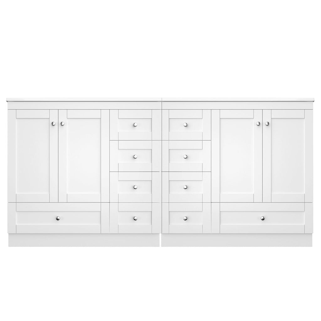 Shaker Free Standing Bathroom Vanity Cabinet & Sink, Soft Close Drawers, Soft Close Doors