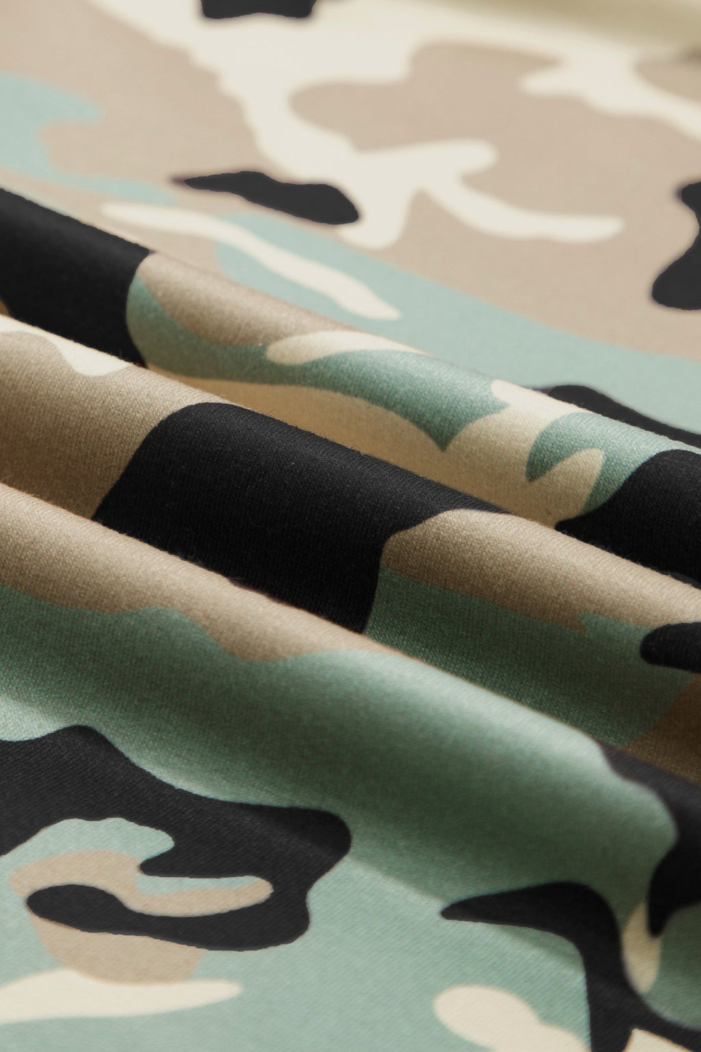 Camo Drawstring Elastic Waist Wide Leg Pants