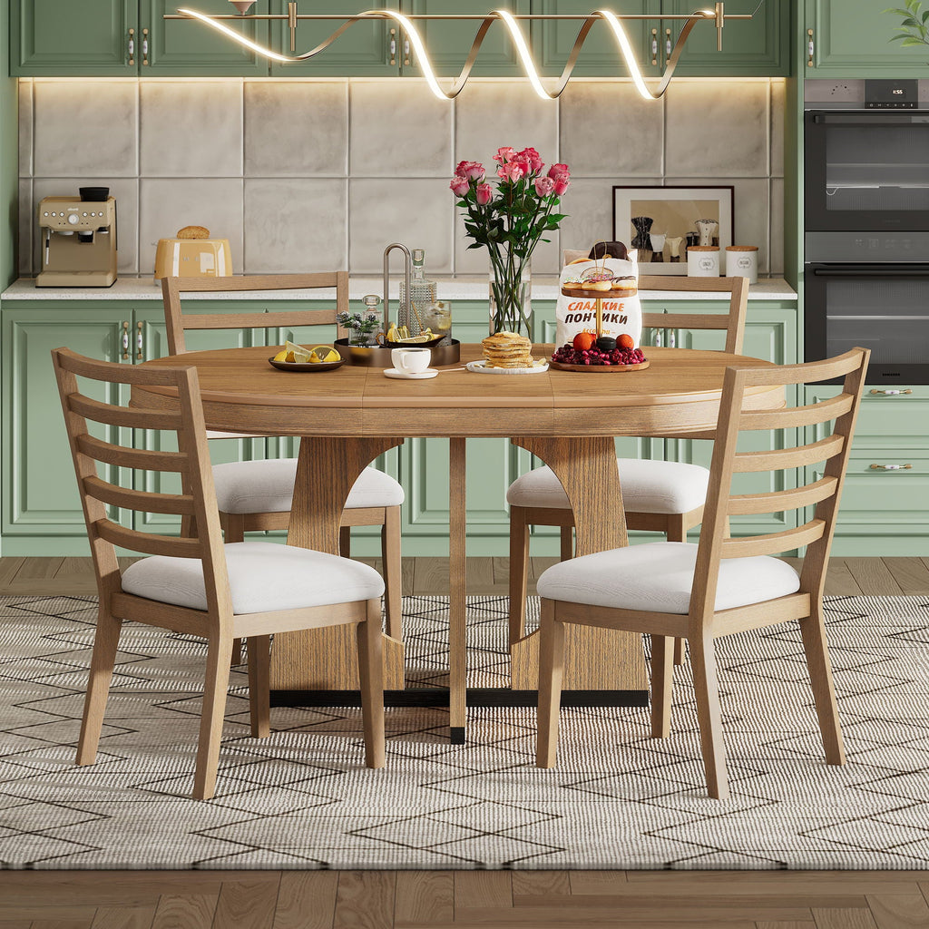 Round Dining Table Set For 4 With Chairs