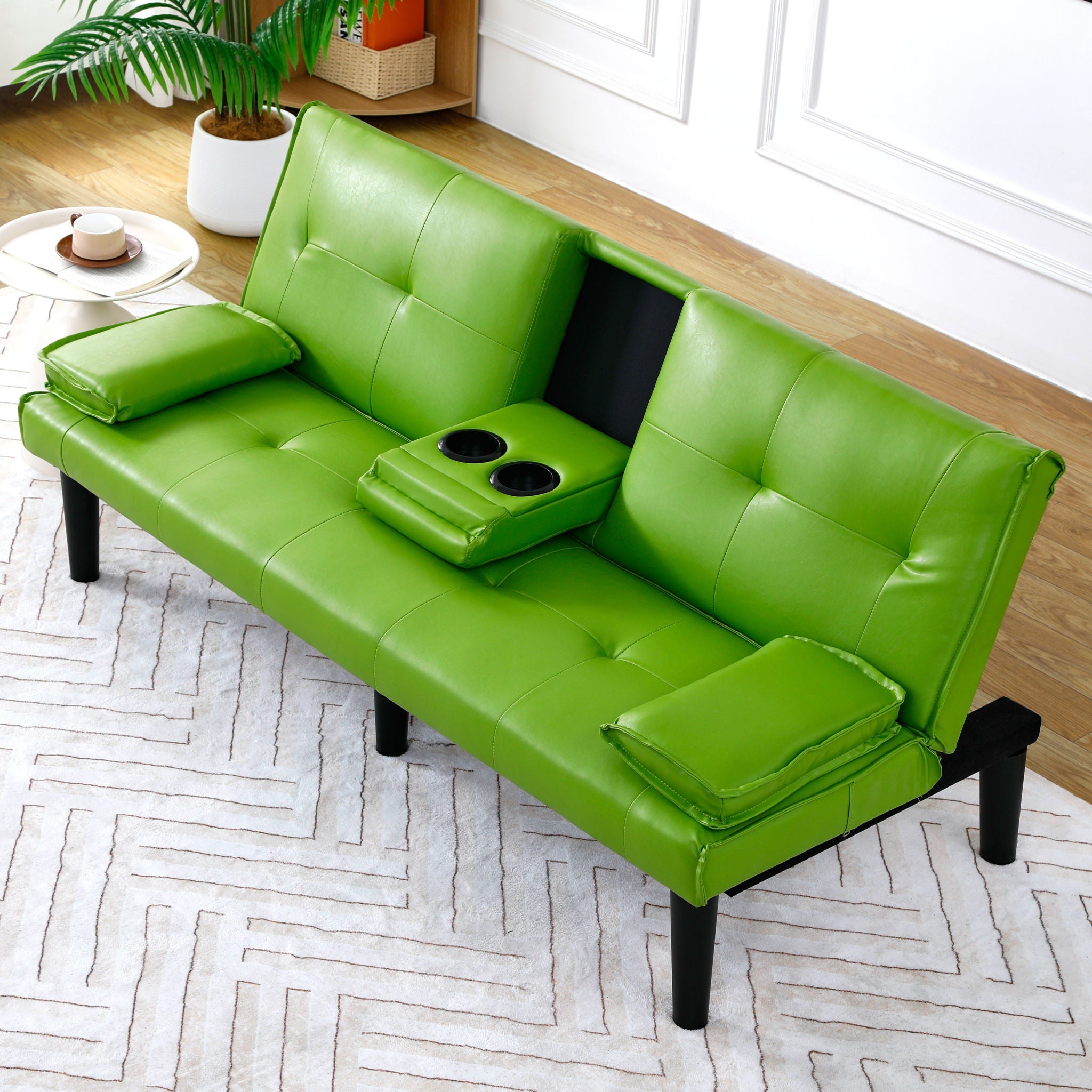 Sofa Bed With Foldable Design And Cup Holder