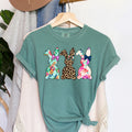 Three Easter Bunnies Delightful Springtime Illustration For Easter Fans Comfort Colors Tee