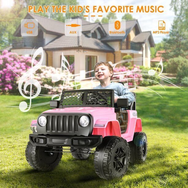 12V Electric Ride-On Car for Kids with Bluetooth MP3 and Remote Control