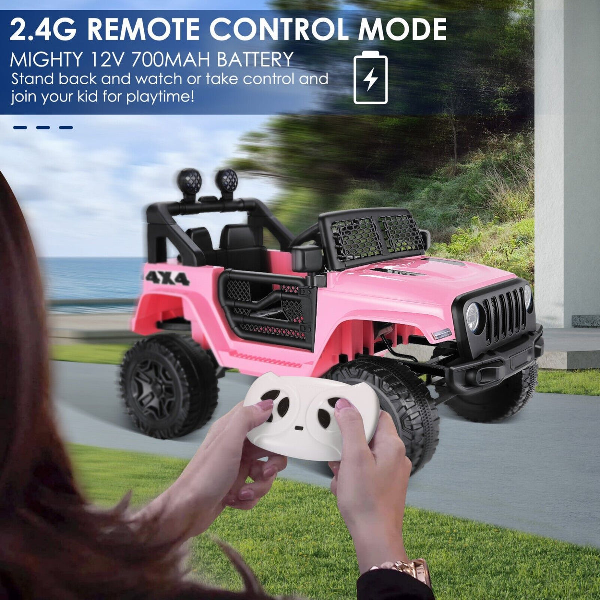 12V Electric Ride-On Car for Kids with Bluetooth MP3 and Remote Control