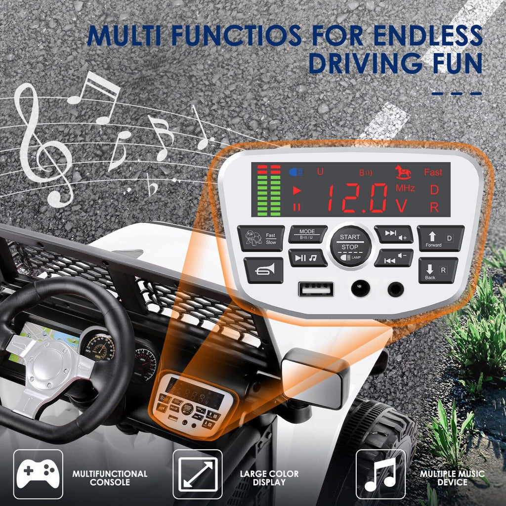12V Kids Electric Jeep with Remote Control, 3 Speeds, and LED Lights