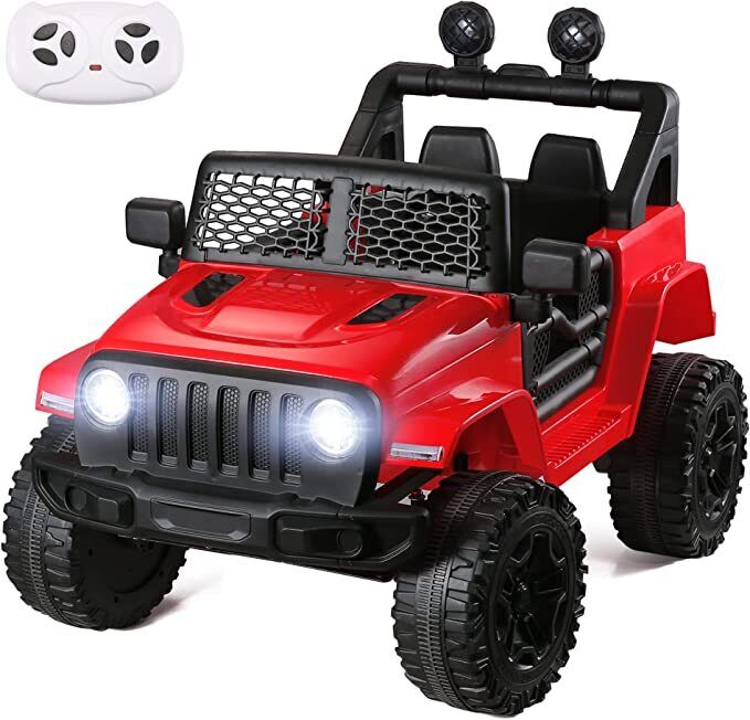 12V Electric Kids Ride on Truck with Remote Control, USB, LED Lights, and Music