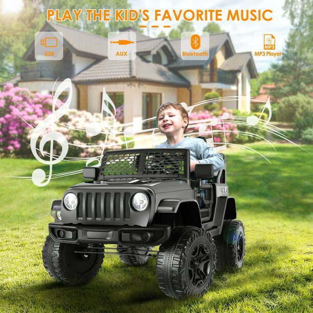 Electric Kids Ride On Car with 2 Seats and Parental Control - 12V 7Ah Battery Powered