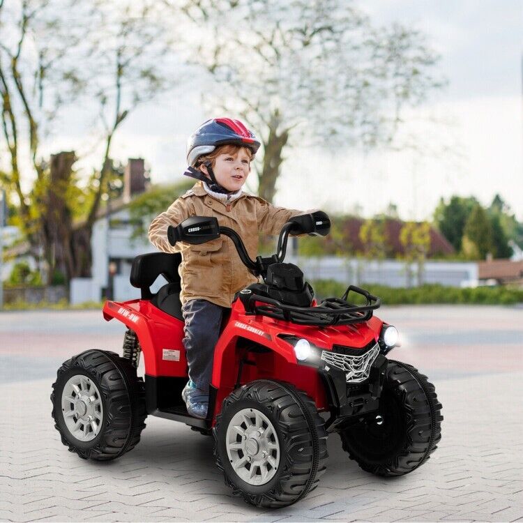 Electric 4-Wheeler Quad Car for Kids with MP3 and Headlights - Red