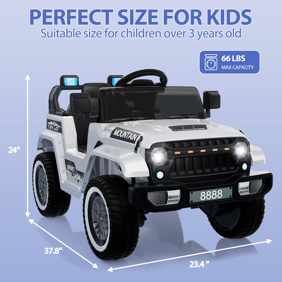 Electric 4-Wheeler Ride-On Truck for Kids with Remote Control