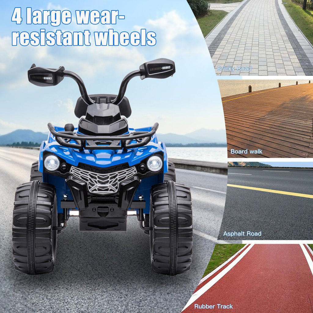 Electric ATV 4-Wheeler Quad Car Toy for Kids - 12V, 2 Speeds, MP3, Headlights
