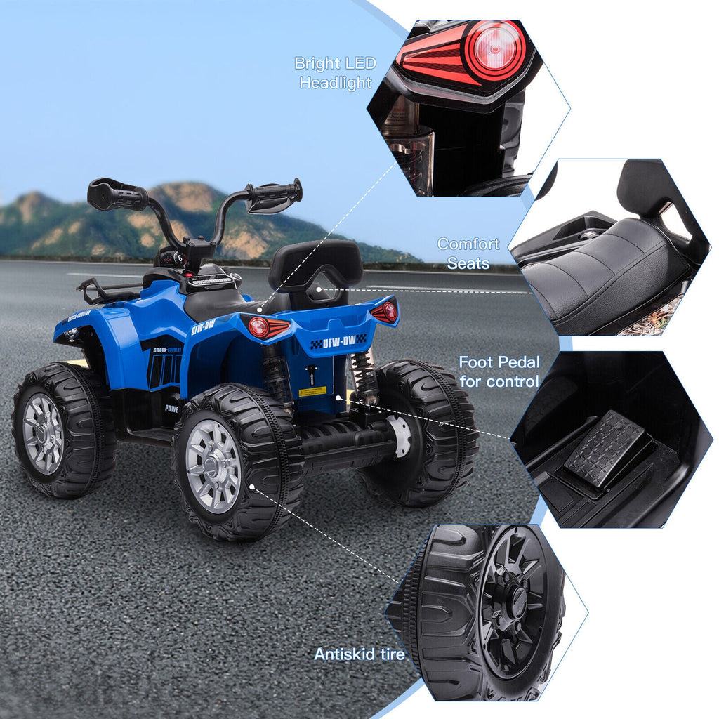 Black Quad 4-Wheeler Electric Ride On Car for Kids with Music and LED Lights - Brand New in the US