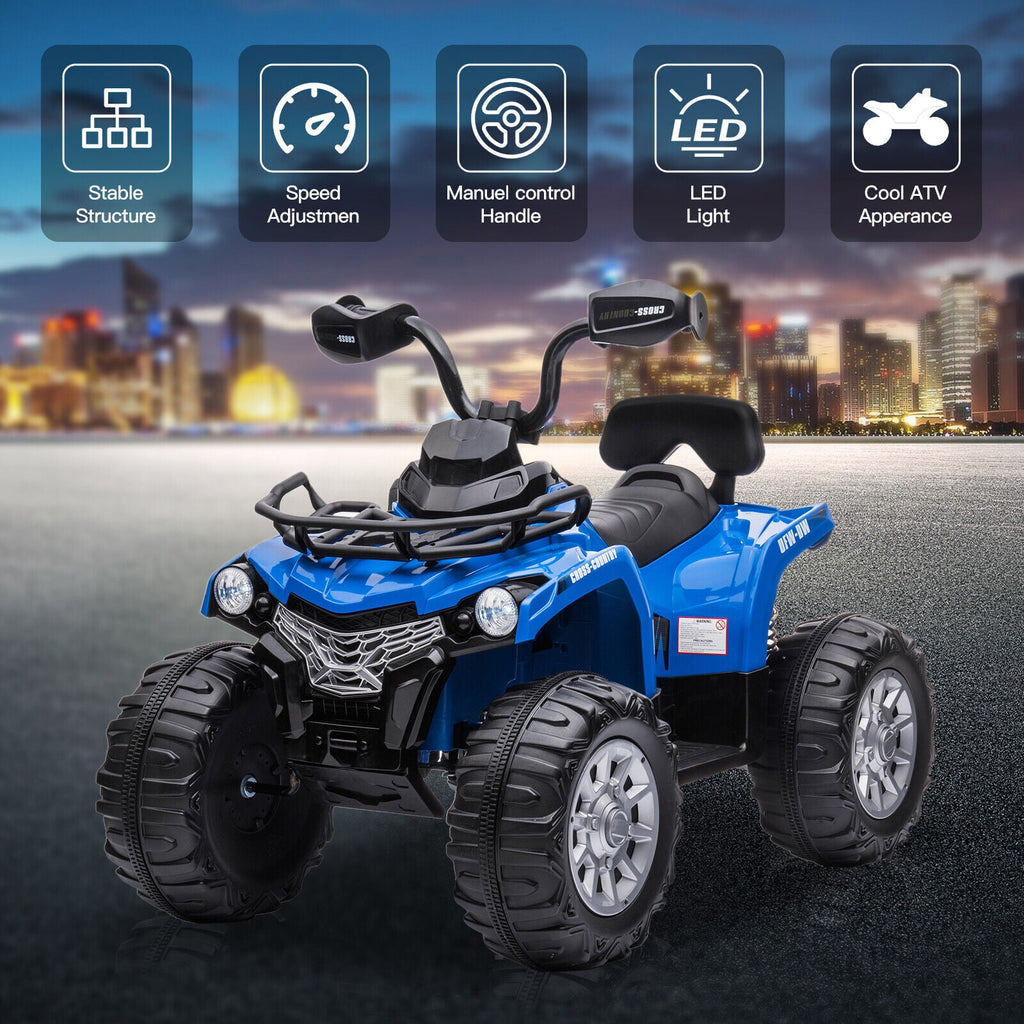 Electric Quad Ride-On Car for Kids with MP3 Player - 12V Battery Powered 4-Wheeler Truck