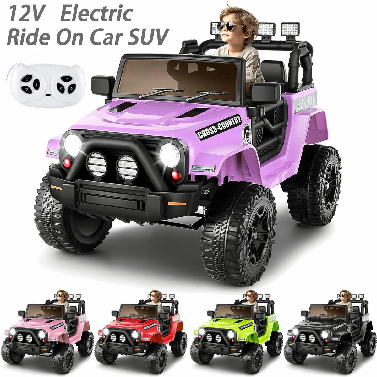 Electric Kids Ride-On JEEP Truck with Remote Control and 2 Seats - 3 Speed Options - Perfect Gift for Children
