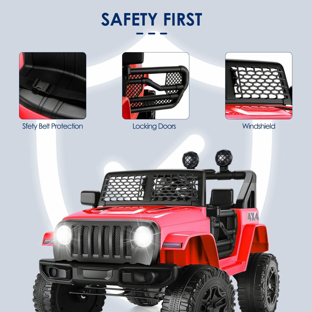 Electric Kids Ride-On JEEP Truck with Remote Control and 2 Seats - 3 Speed Options - Perfect Gift for Children