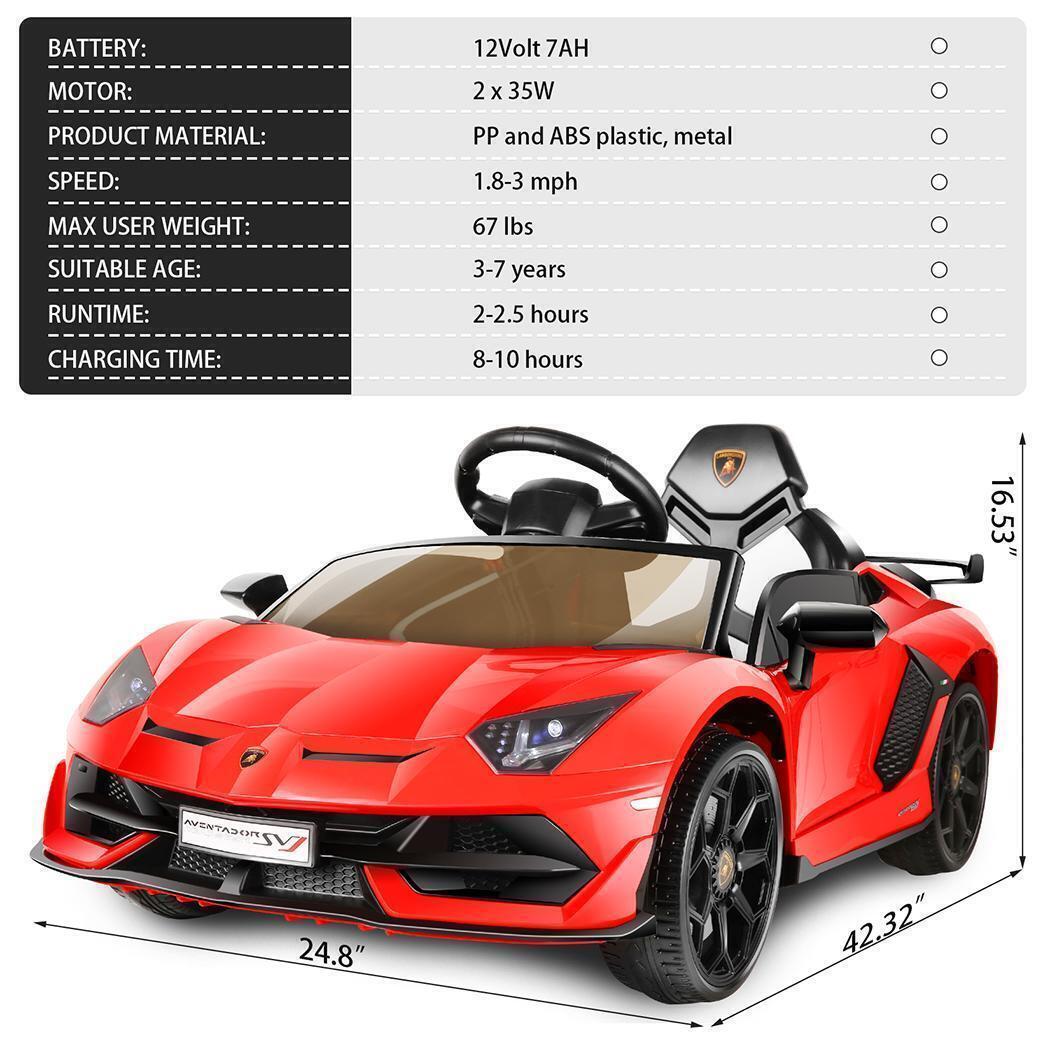 12V Licensed Lamborghini Electric Ride-On Car with MP3 and USB