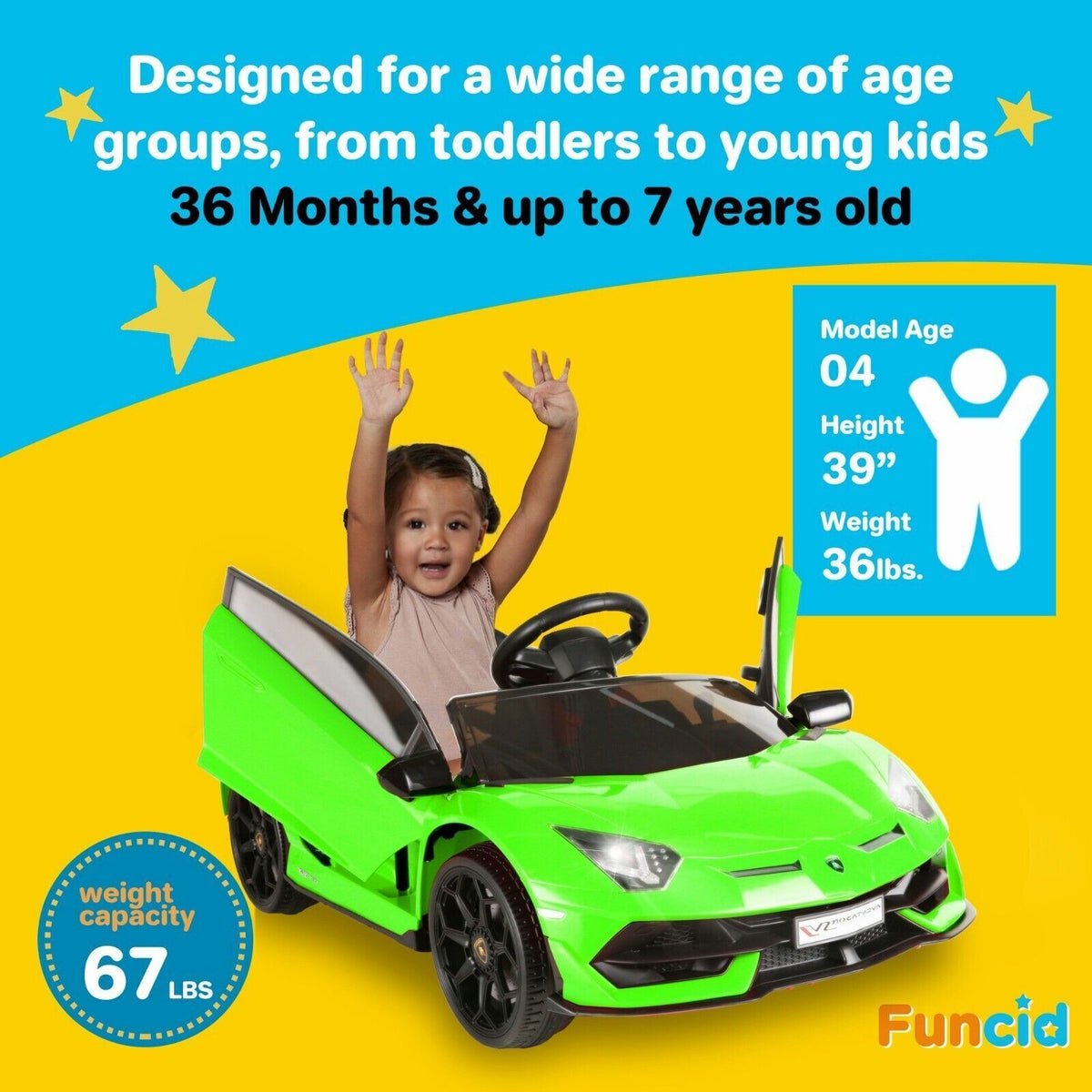 Licensed Lamborghini 12V Ride-On Car Toy with Parental Remote Control and 3 Speed Options