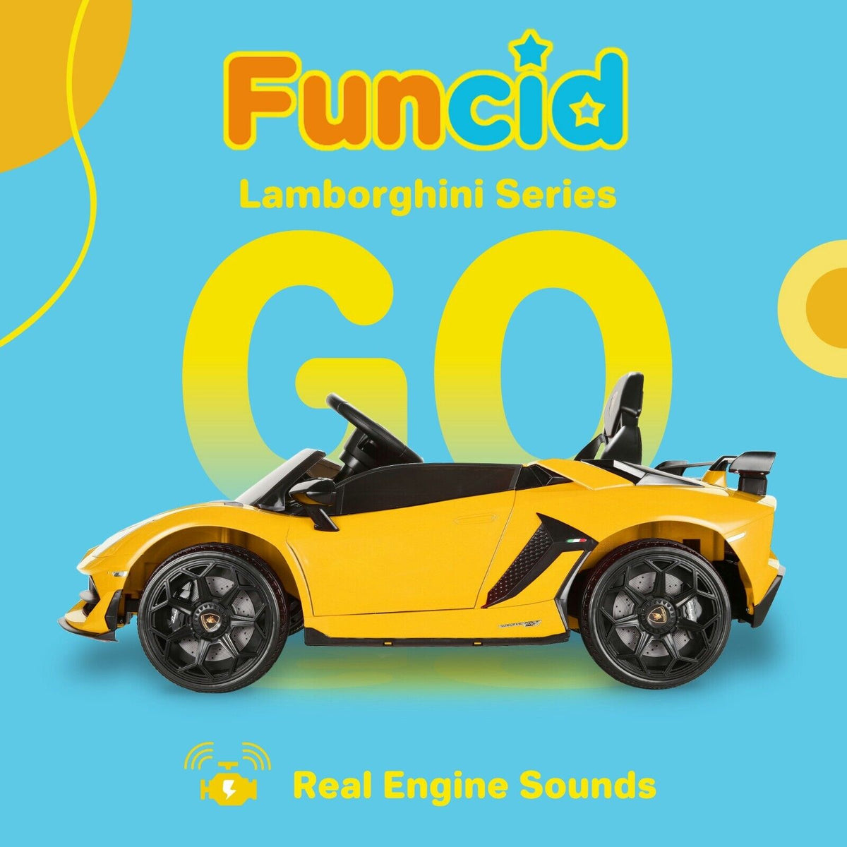 Electric Lamborghini Ride-On Car for Kids with Remote Control and MP3 Player - Perfect Gift for Kids