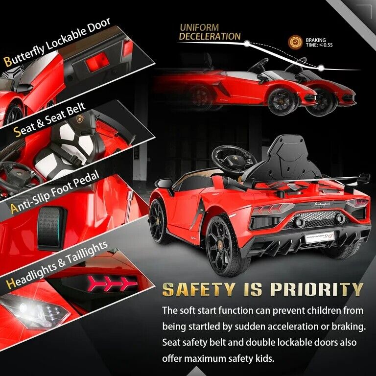 Licensed Lamborghini Electric Ride-On Car for Kids with Remote Control, MP3 and USB Connectivity