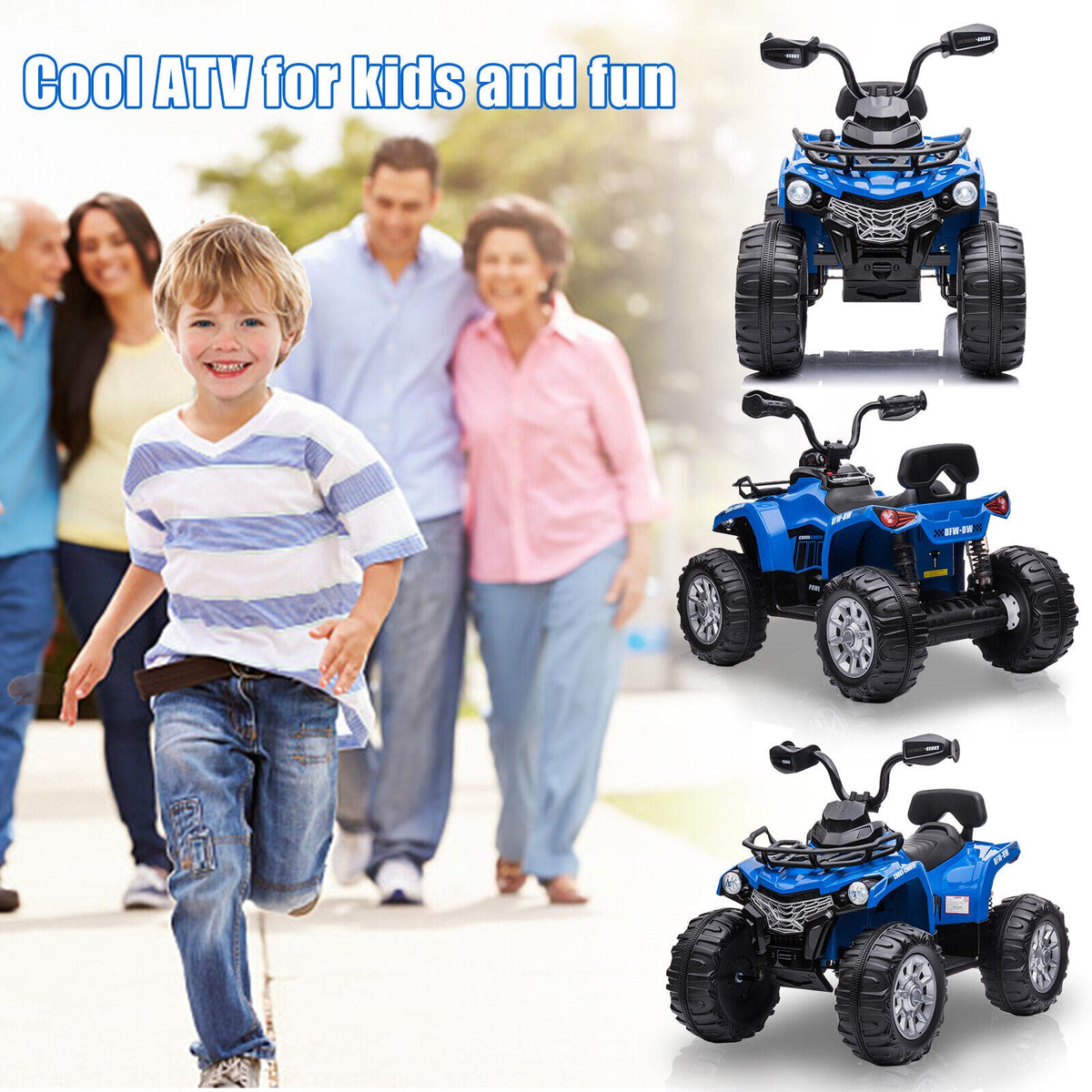 Electric Quad ATV for Kids - 12V Battery Powered with Low & High Speed Options