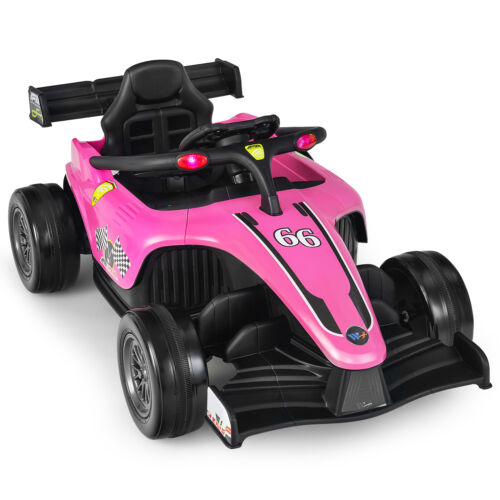 Electric Racing Truck for Kids with Remote Control, MP3 Player, and Lights - Pink (12V)