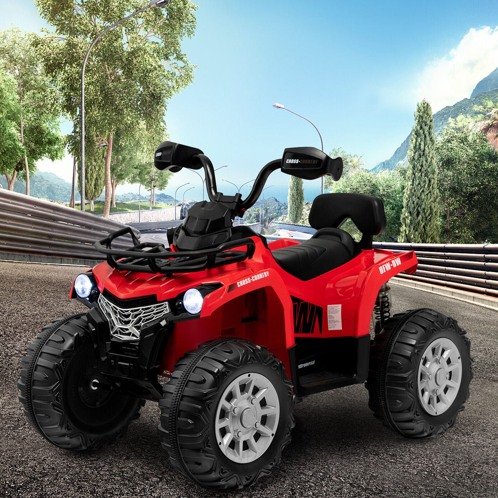 Electric Ride-On ATV for Kids with 2 Speeds, MP3 Player, and Headlights - Red