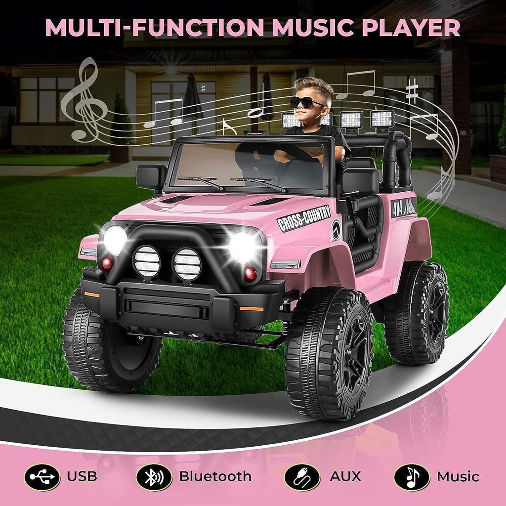 Electric Ride-On Car for Kids with Parental Remote Control - 12V Truck Design