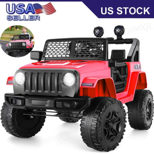 Electric Ride-On Car Truck for Kids with 3 Speeds and Spring Suspension - 12V LED Lights