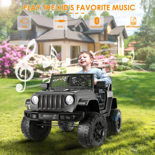 Electric Ride On Car Truck for Kids with Remote Control and LED Lights - 3 Speed Options