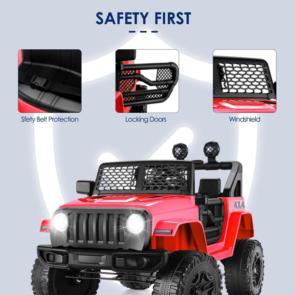 Electric Ride-On Car Truck Toy for Kids with 3 Speeds and Parental Remote Control