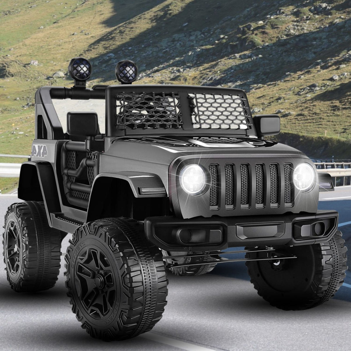 12V Remote Control Ride-On Truck for Kids with 3 Speeds and LED Lights