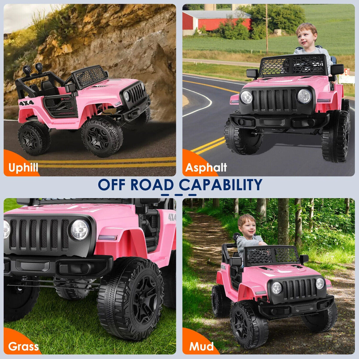 Electric Ride-On Truck for Kids with Remote Control, LED Lights, 3 Speeds, Music Player, and Storage - Perfect Gift for Children