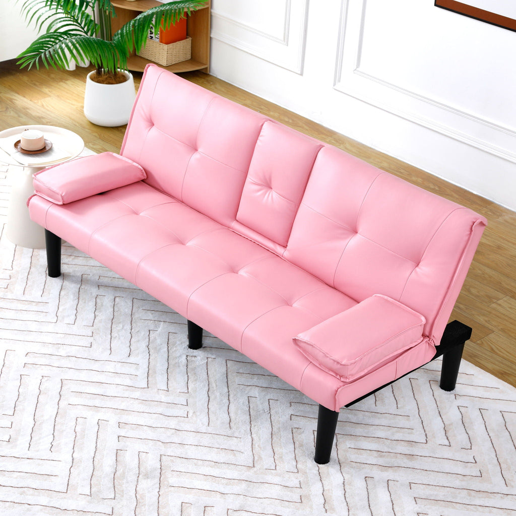 Sofa Bed With Foldable Design And Cup Holder