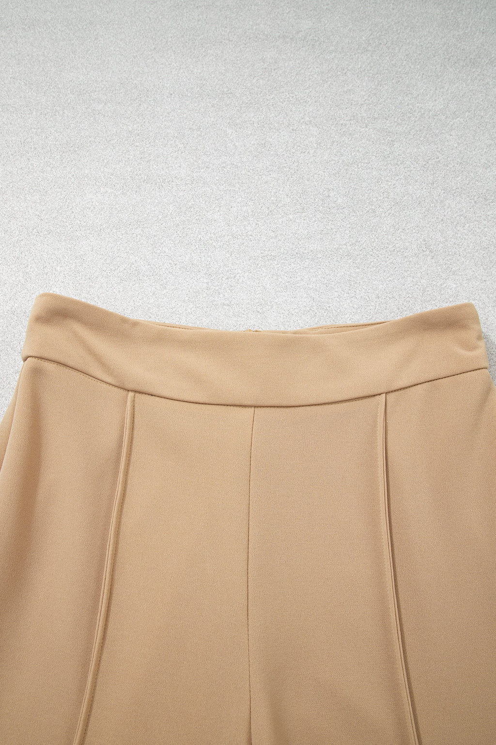 Solid High Waist Exposed Seam Bootcut Pants