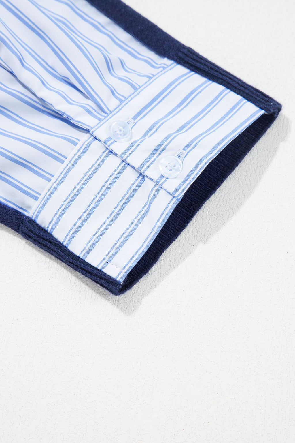 Stripe Patchwork Drop Shoulder 3/4 Sleeve Sweater