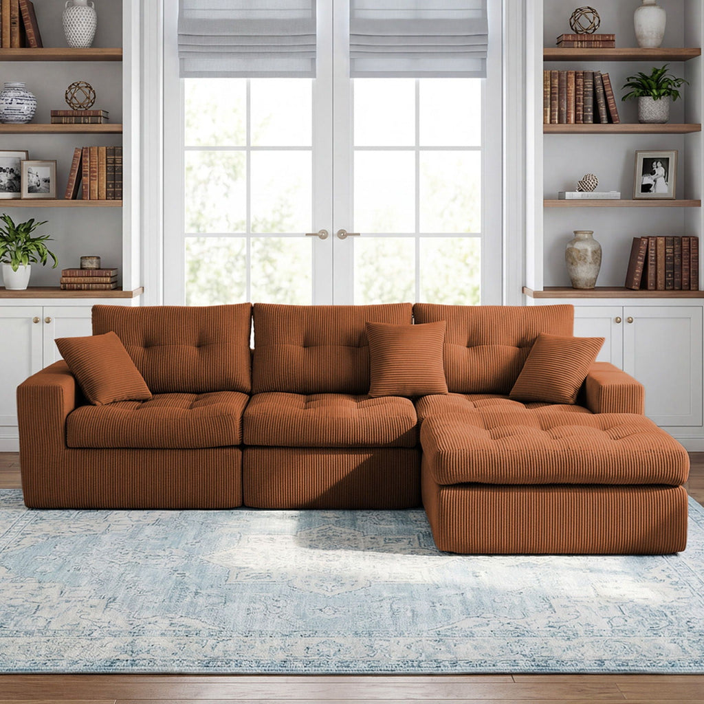 Corner Chaise L-Shaped Sectional Sofa Bed