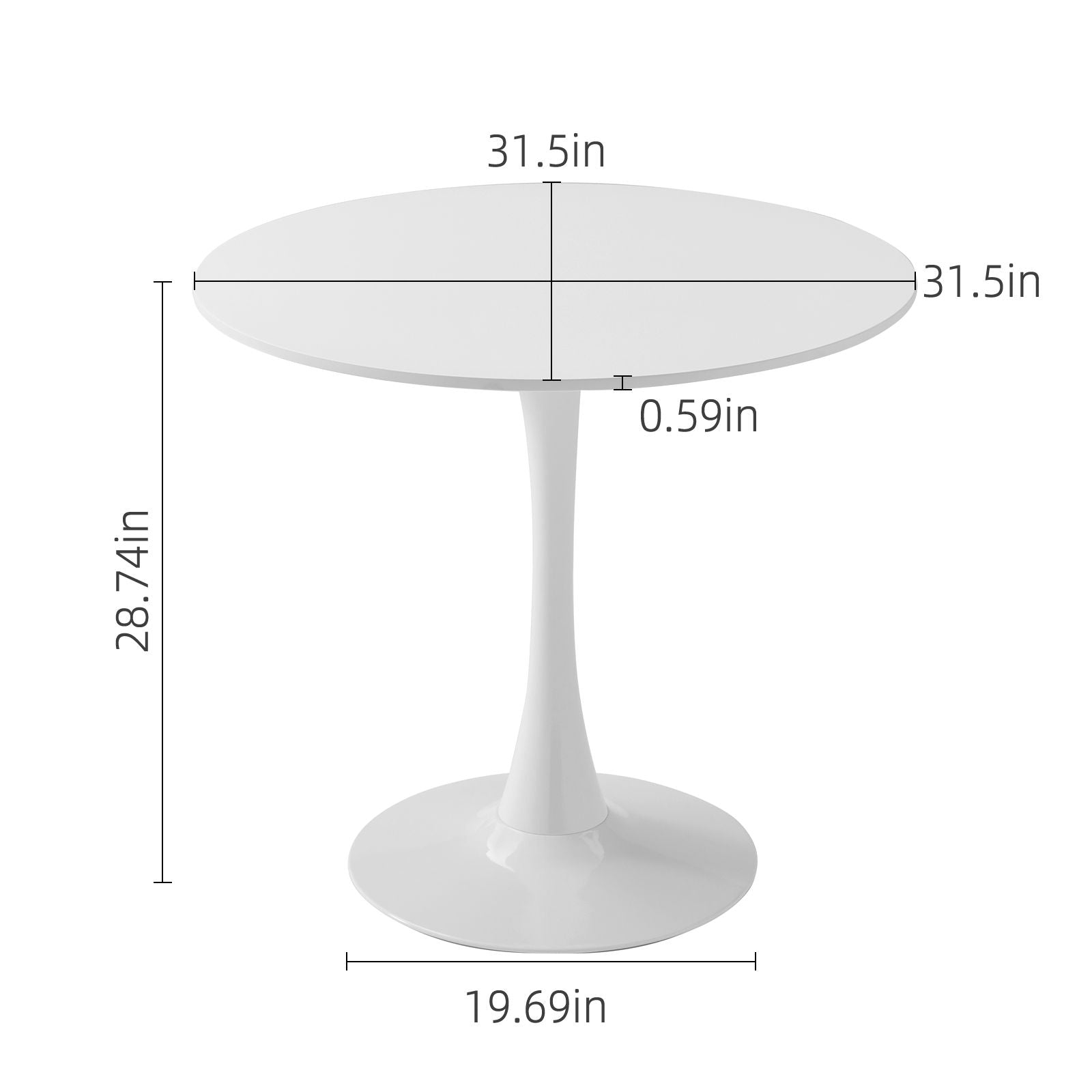 Round Dining Table With Tulip Style Base