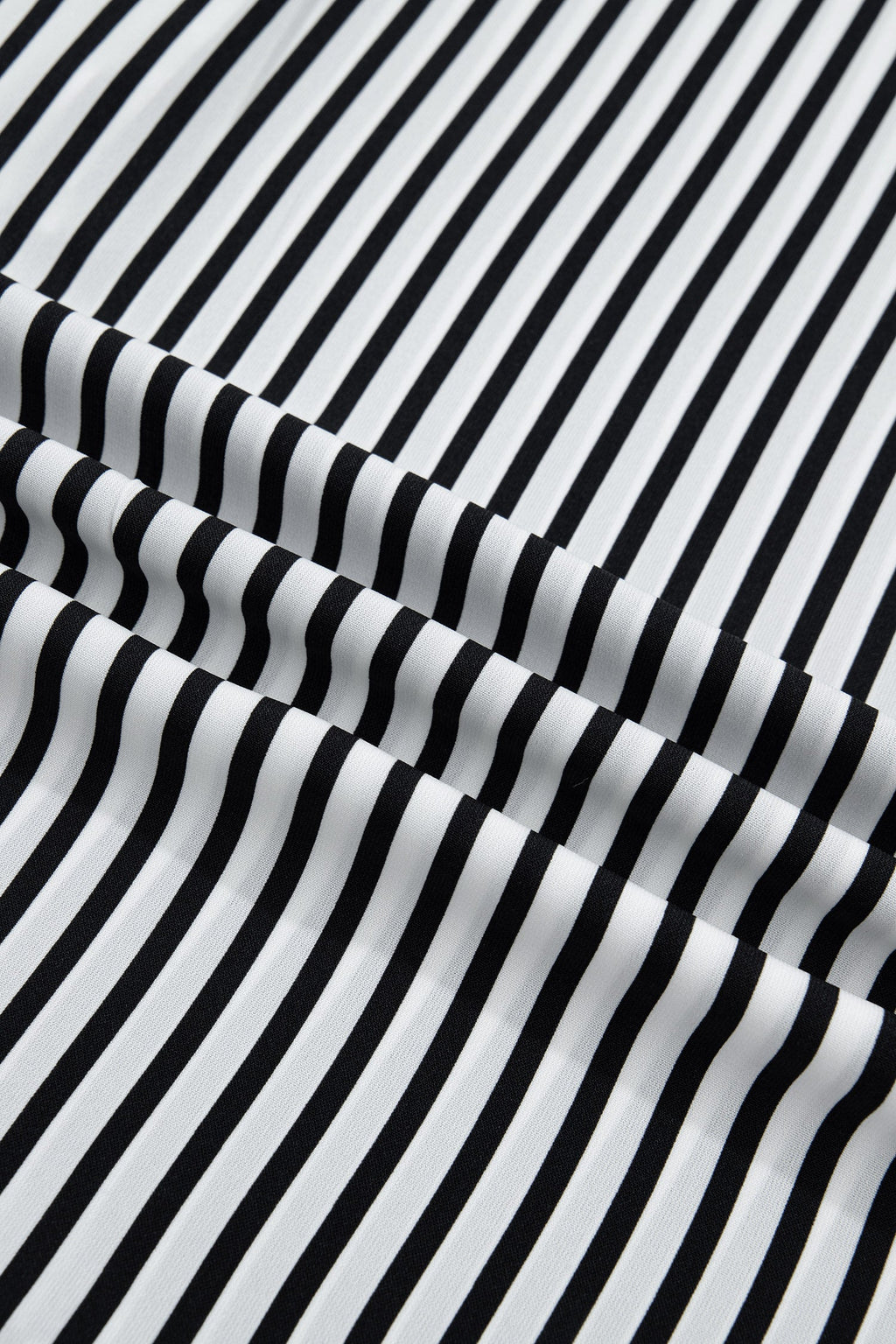 Stripe 3/4 Sleeve V-Neck Button Up Shirt