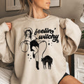 Feeling Witchy Halloween Cozy Nighttime Vibes Soft Cotton Blend Fleece Sweatshirt