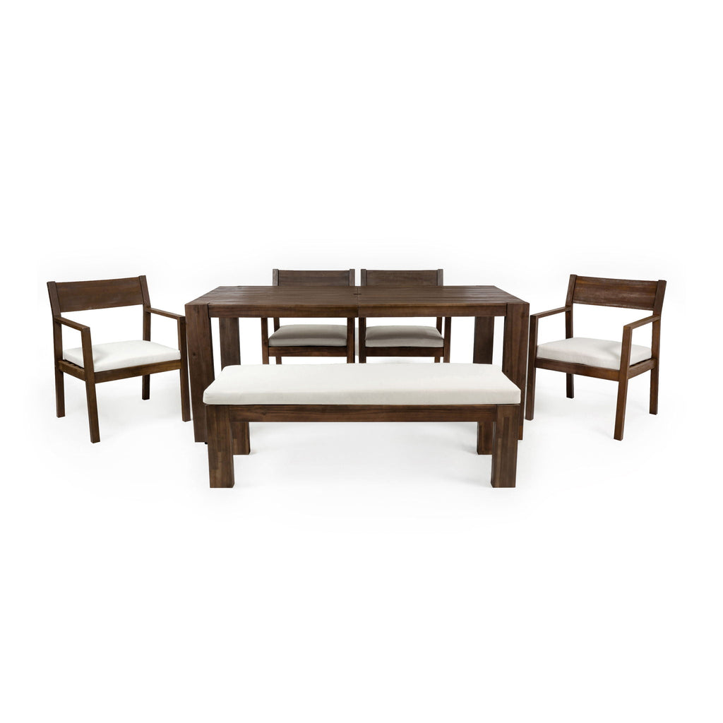 Outdoor Dining Set Rectangular Table With Umbrella Hole