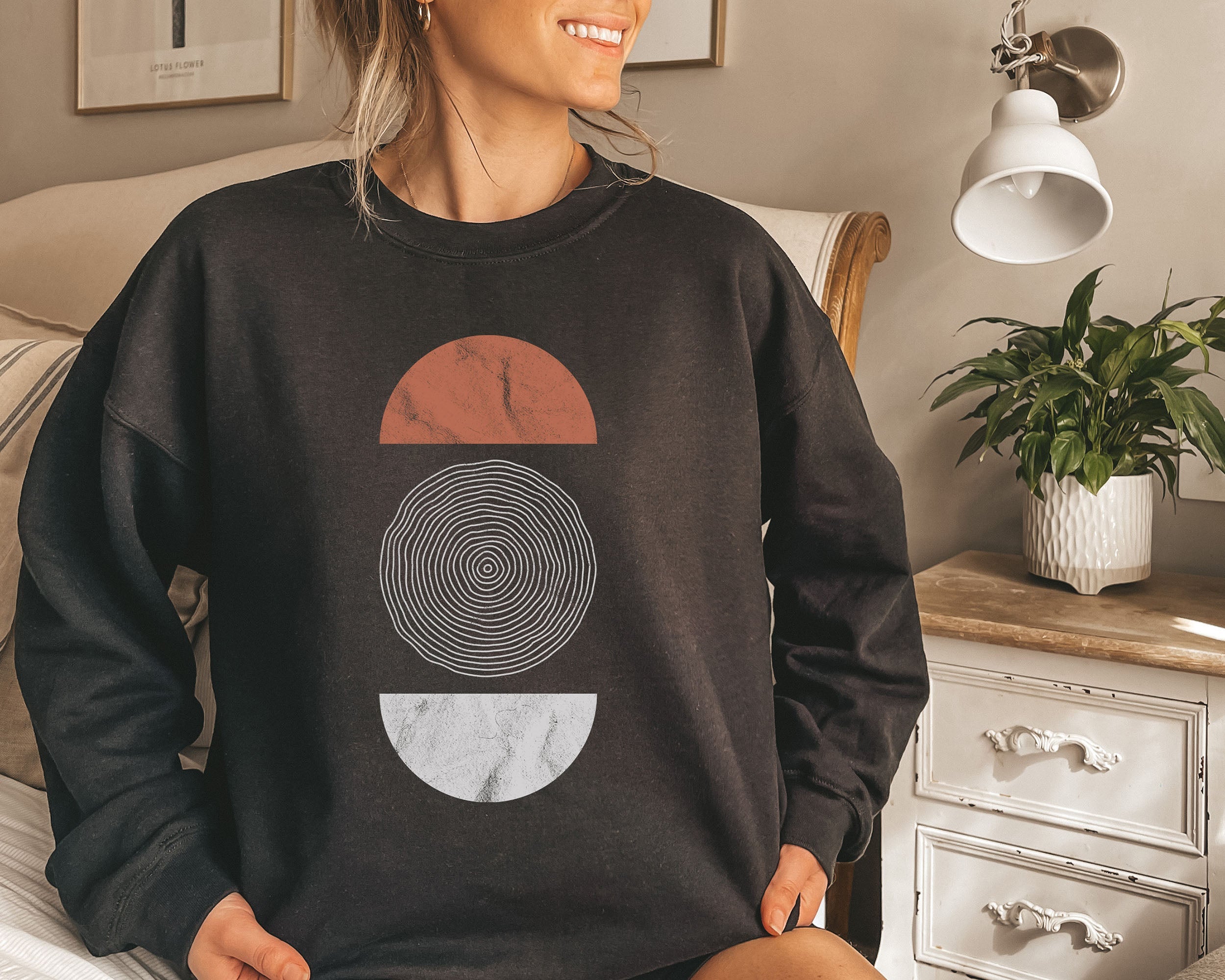 Abstract Geometric Circle Graphic Pattern For Modern Everyday Comfort Sweatshirt