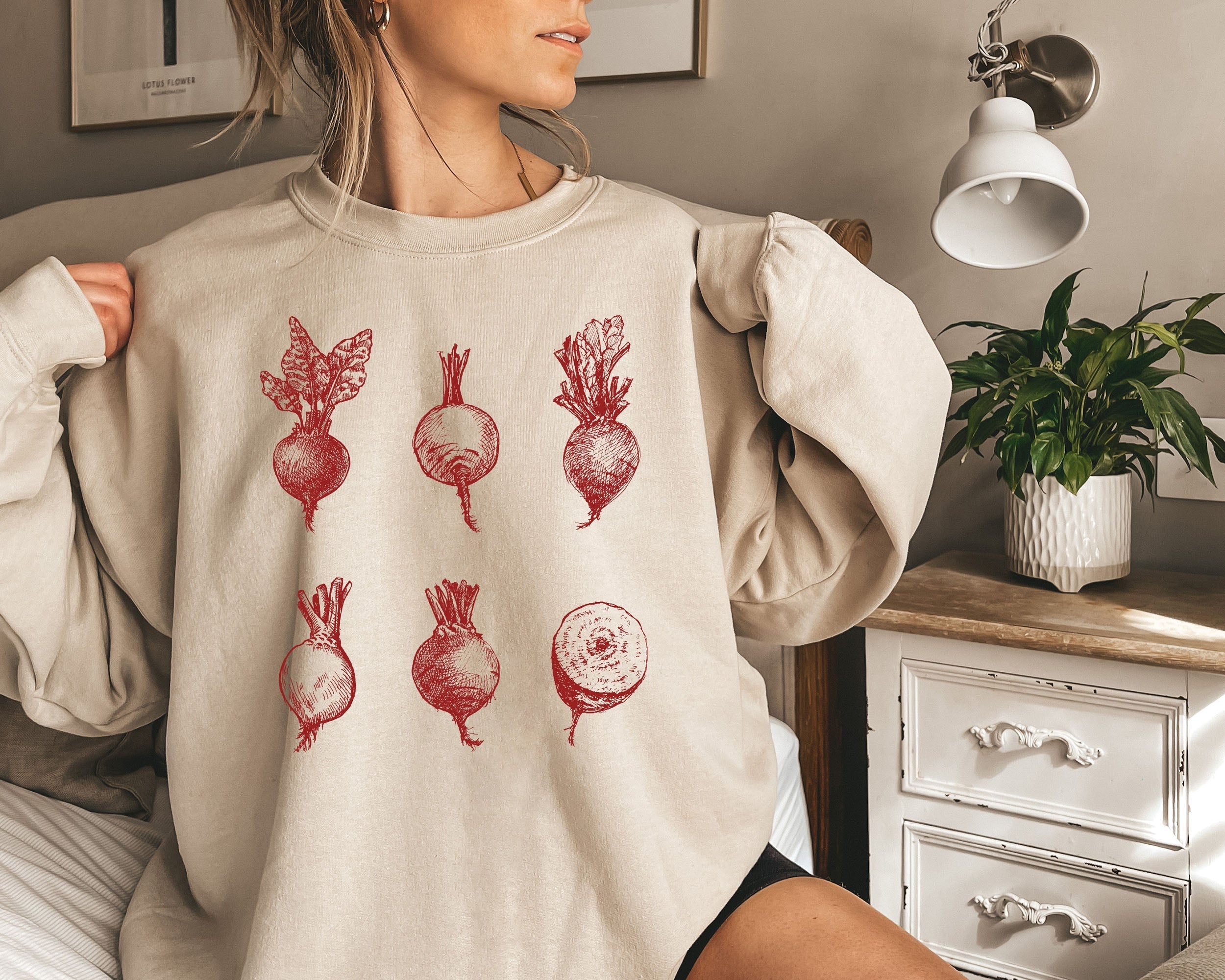 Beets Vegetable Harvest Garden Veggie Graphic Illustration Design Premium Comfort Sweatshirt