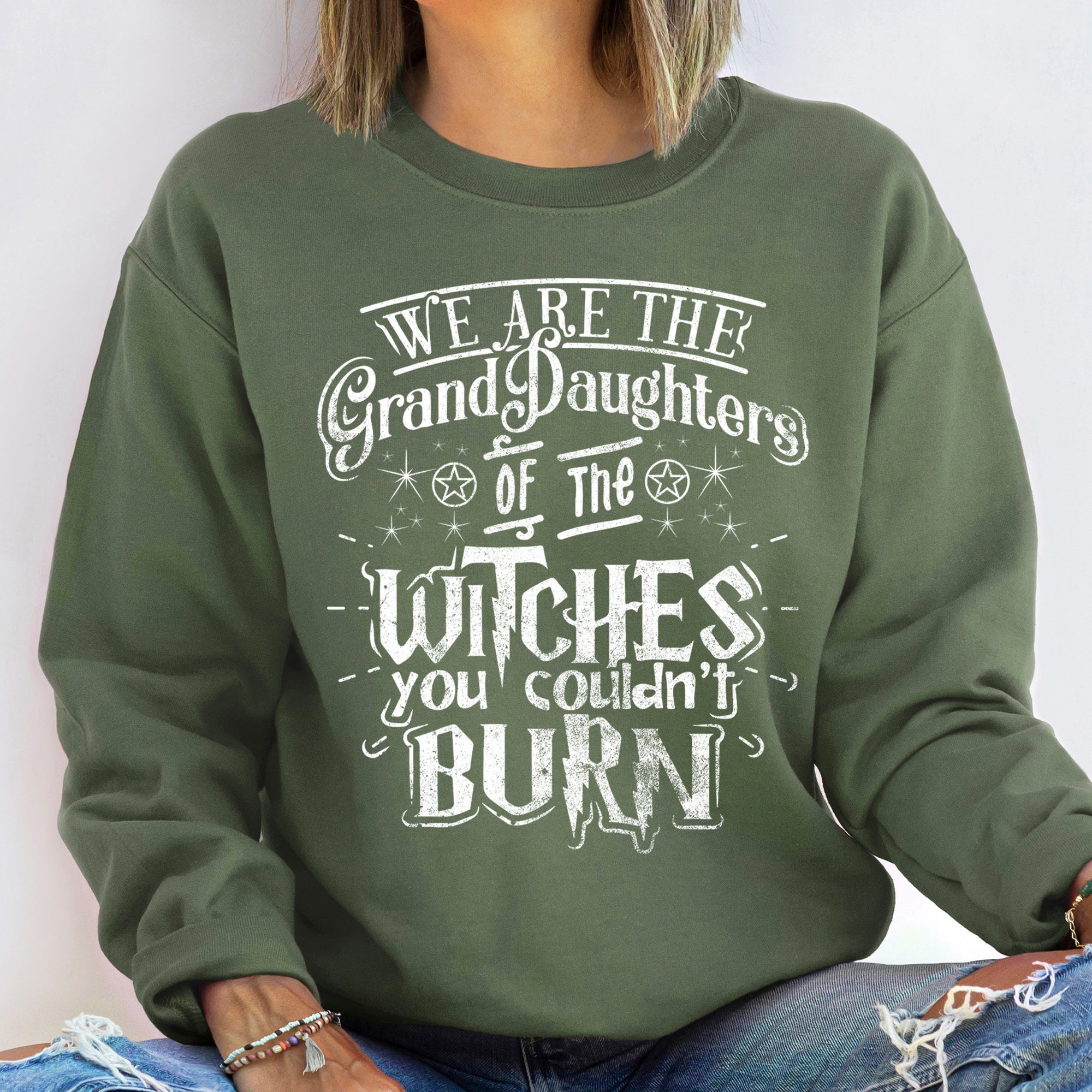 Grand Daughters Vintage Halloween Cozy Nostalgia Retro Autumn Celebration Heritage Keepsake Sweatshirt