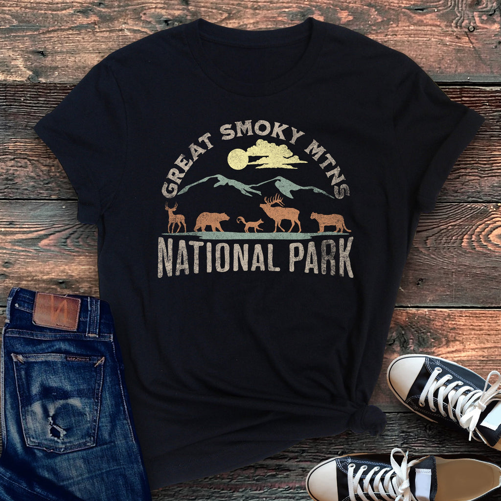 Great Smoky Mountains National Park Scenic Trails and Wonders Graphic Tee