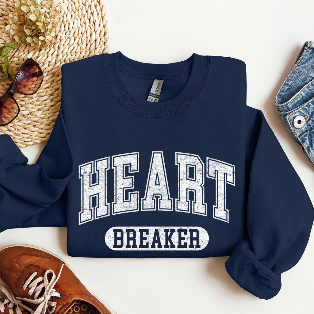 Heart Breaker Collegiate Love Valentine Edition Heartfelt Statement Forever Sweatshirt