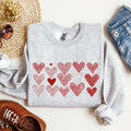 Heart Doodles Valentine's Day Love Edition Cozy Fleece Graphic Warm Comfort Relaxed Fit Sweatshirt