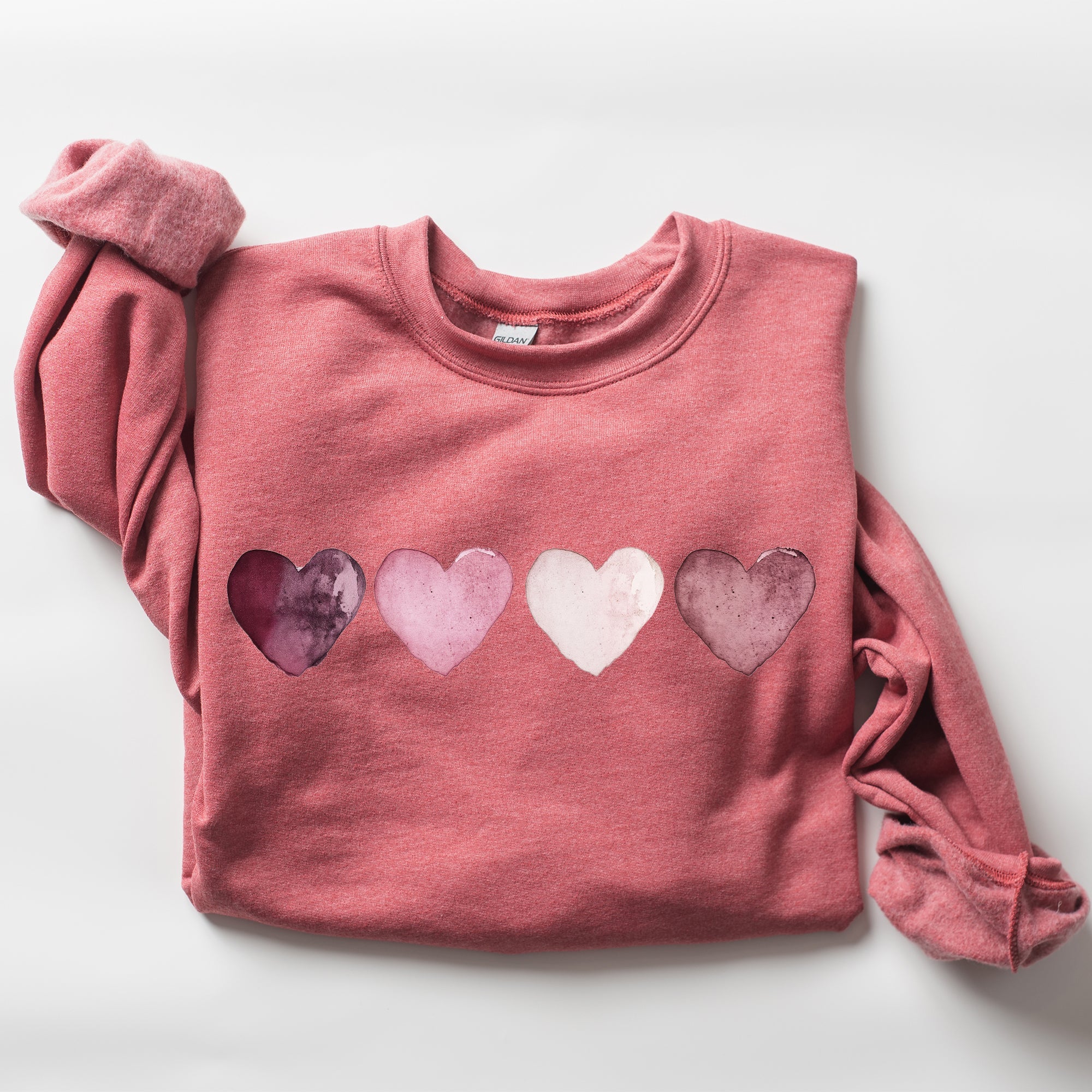 Valentine Hearts Retro Edition Graphic Love Motif Vintage Script Quote Sweatshirt