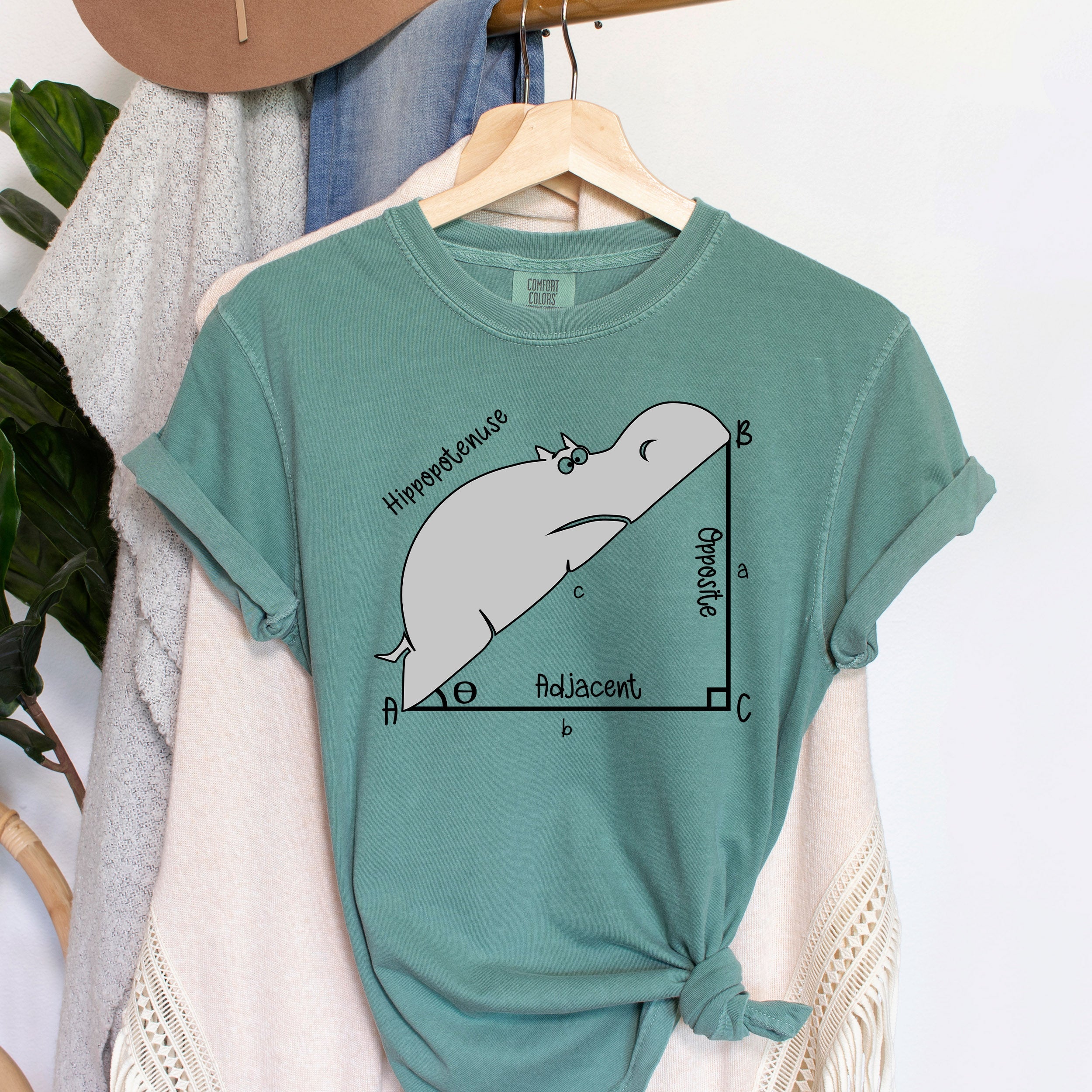 Hippopotenuse Funny Teacher Comfort Colors Tee