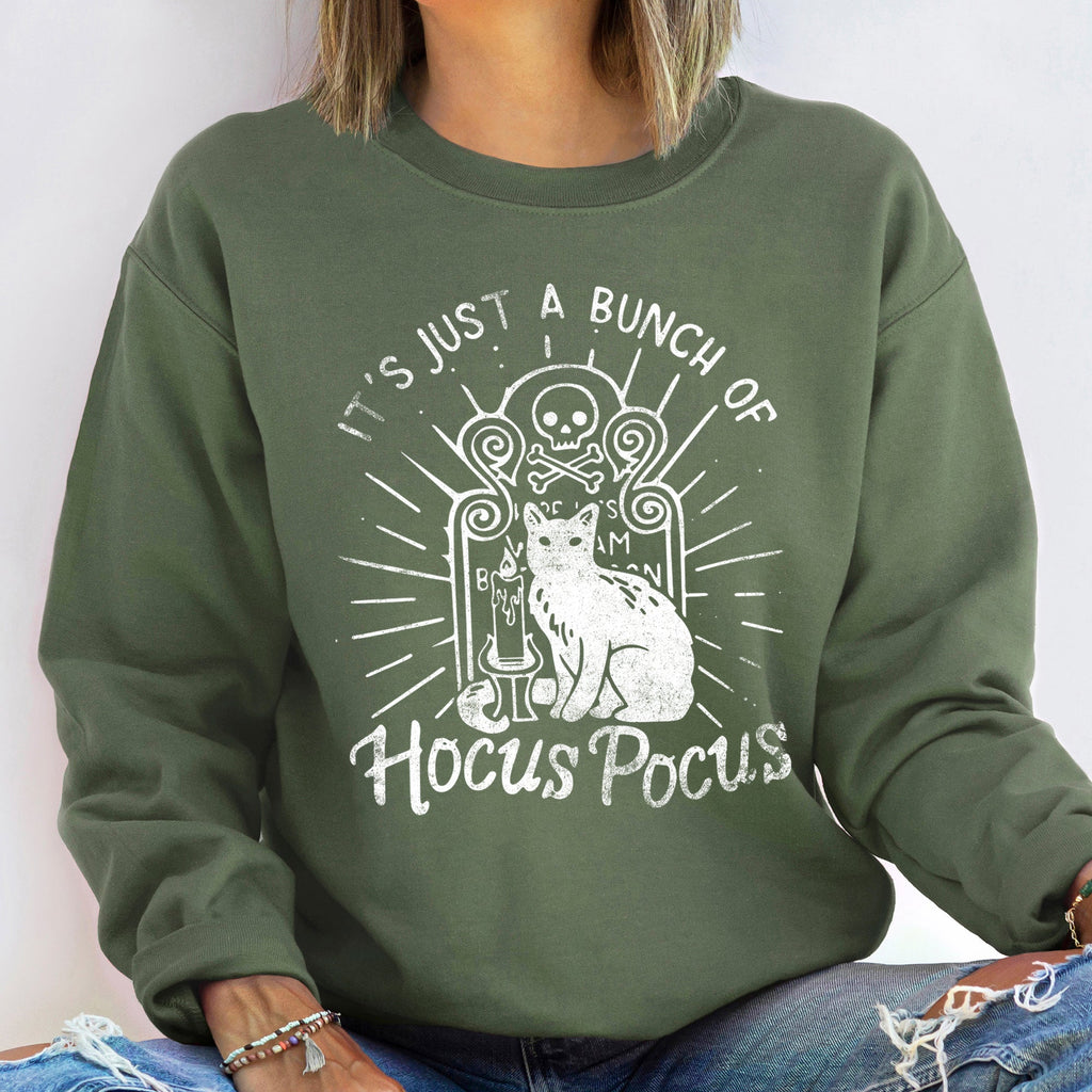 Hocus Pocus Bunch Halloween Cozy Witchy Friends Moonlit Night Spellbound Fun Family Favorite Keepsake Design Sweatshirt
