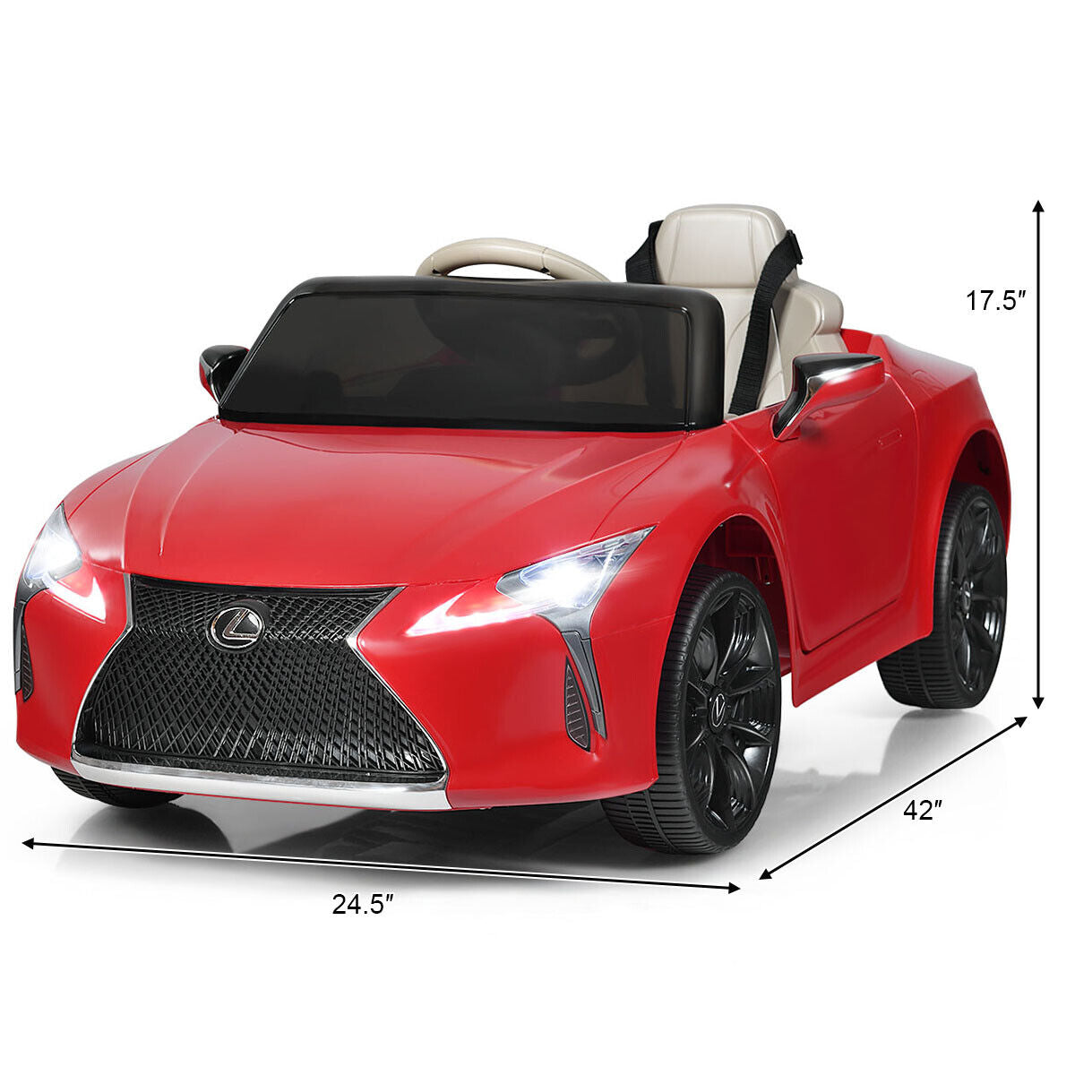 HoneyJoy 12V Kids Ride on Car Lexus LC500 Licensed Electric Vehicle with Remote Control - Red